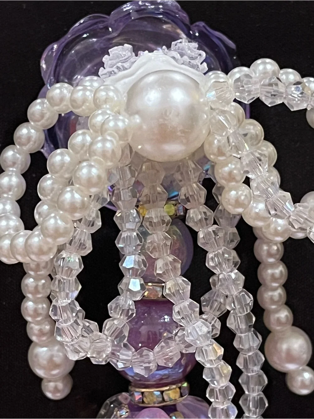 Handcrafted Purple Rose focal fancy Beaded pen
